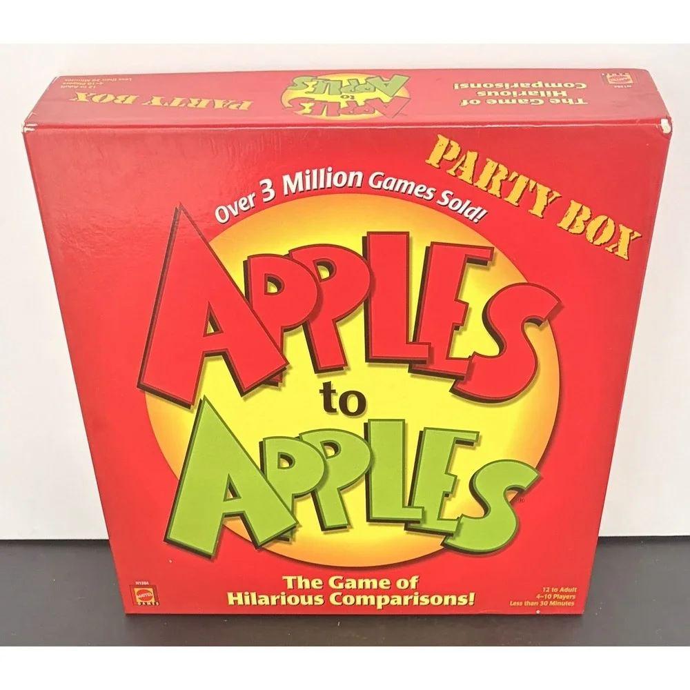 Mattel Apples to Apples Family Party Box The Game of Hilarious Comparisons Cards